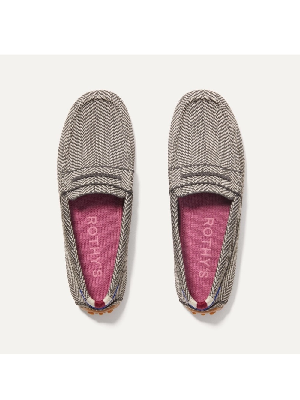Rothy's Women’s Grey Herringbone Driving Moccasins size 9 - Picture 1 of 4